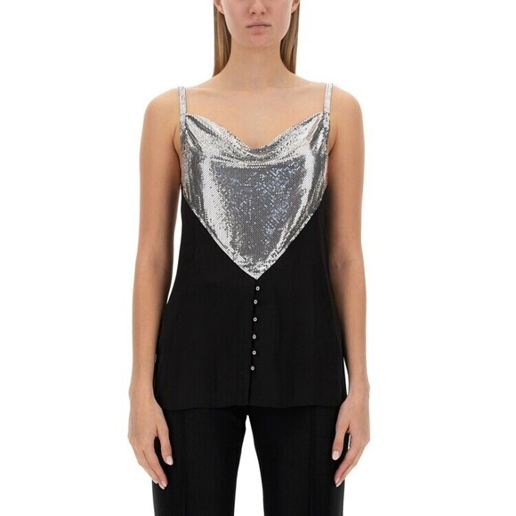 Paco Rabanne Slim-Fit Top With Metallic Inserts - NWT